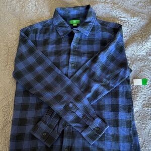 dip Blue and Black Checkered Men's Shirt